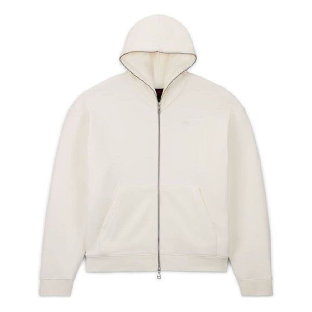 Jordan x Travis Scott Men's Full-Zip Hoodie Size Medium Cream White DZ5500–133 ￼